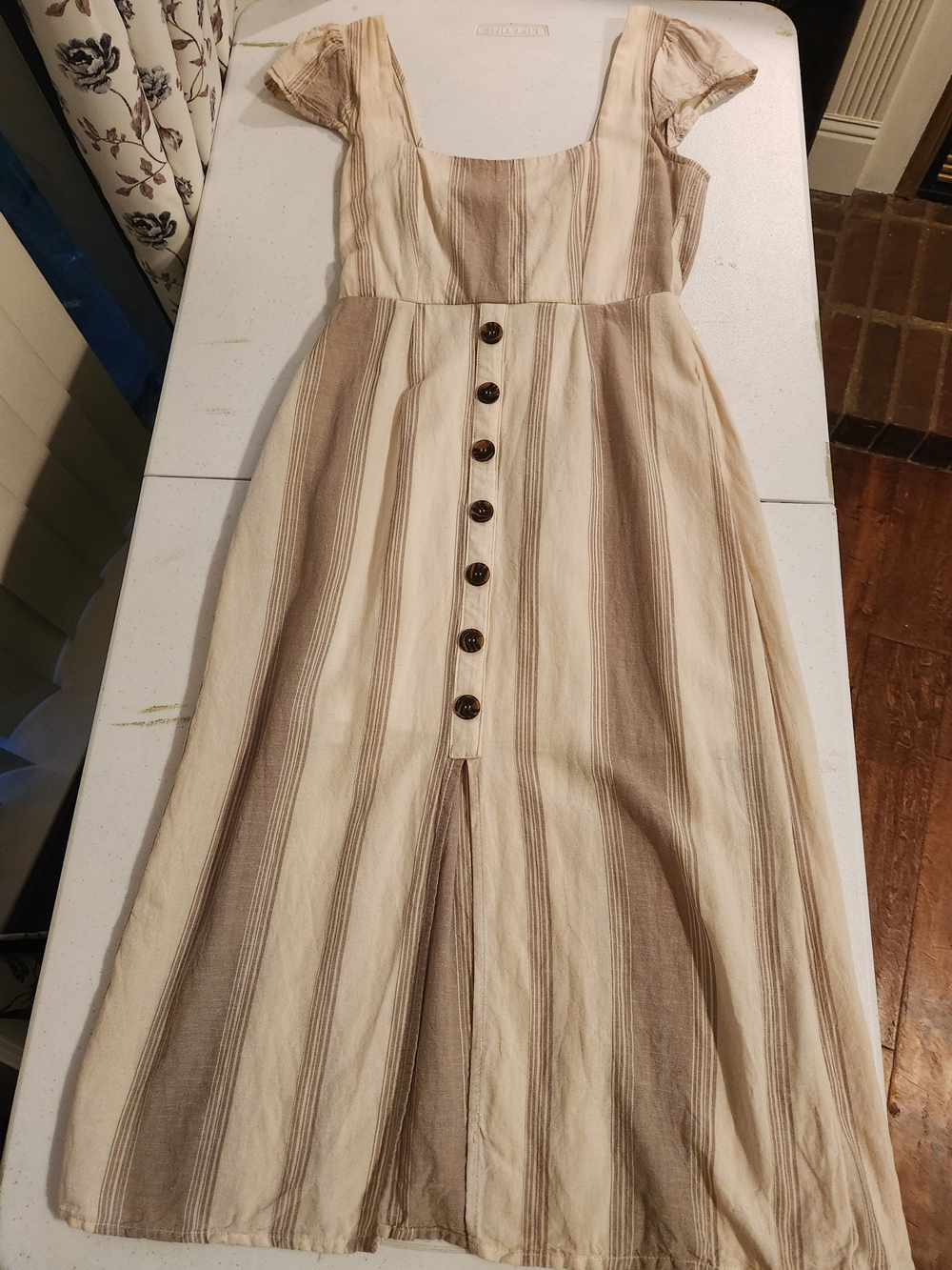 Altar'd State Ivory and Beige Textured Dress